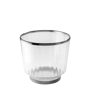 Przezroczysta misa do szampana/wina,  28 x 25 cm, 10 l wykończenie gunmetal