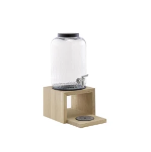 VALO słój do napojów 3,8 l z kranikiem, drewniana podstawa, 18 x 18 x h41 cm      