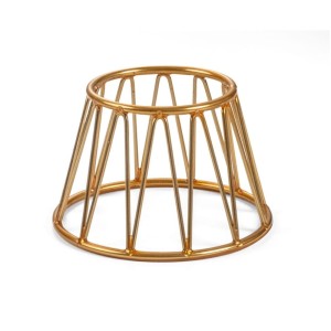 Stojak bufetowy metalowy, okrągły, złoty 15/10 x 10 cm