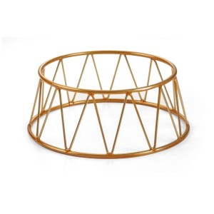Stojak bufetowy metalowy, okrągły, złoty 25/21 x 10 cm