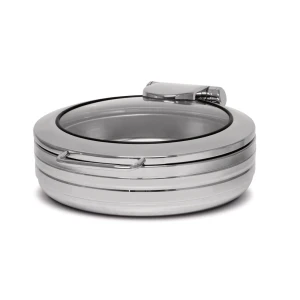 Podgrzewacz stalowy bufetowy okrągły z pokrywą szklaną  6l, 46 x 56 x h16 cm