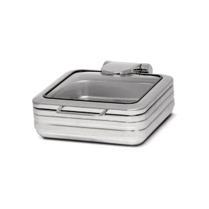 Podgrzewacz stalowy bufetowy GN 2/3 z pokrywą ze szkła hartowanego, 50 x 41x h16 cm, 5,5 l