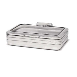 Podgrzewacz stalowy bufetowy GN 1/1 z pokrywą ze szkła hartowanego, 58 x 50 x h16 cm, 9 l