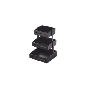 Stojak bufetowy 3 poziomy, bambus czarny, 33 x 30 x h41 cm 