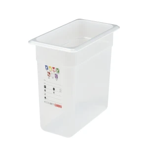 CAMBRO Safe Trak pojemnik z etykietą, z polipropylenu GN 1/3, głębokość 200 mm, 6,9 l półprzezroczysty