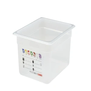 CAMBRO Safe Trak pojemnik z etykietą, z polipropylenu GN 1/2, głębokość 150 mm, 8,9 l półprzezroczysty