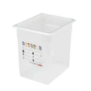 CAMBRO Safe Trak pojemnik z etykietą, z polipropylenu GN 1/2, głębokość 200 mm, 11,7 l kolor: półprzezroczysty