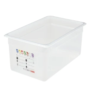 CAMBRO Safe Trak pojemnik z etykietą, z polipropylenu GN 1/1, głębokość 150 mm, 19,5 l półprzezroczysty 