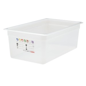 CAMBRO Safe Trak pojemnik z etykietą, z polipropylenu GN 1/1, głębokość 200 mm, 25,6 l półprzezroczysty